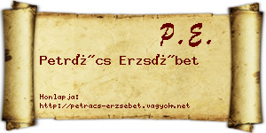 Petrács Erzsébet névjegykártya